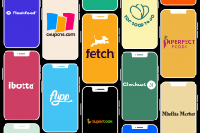 Illustration shows different app logosl