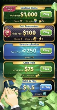 An example of the Solitaire Stash solitaire match options.