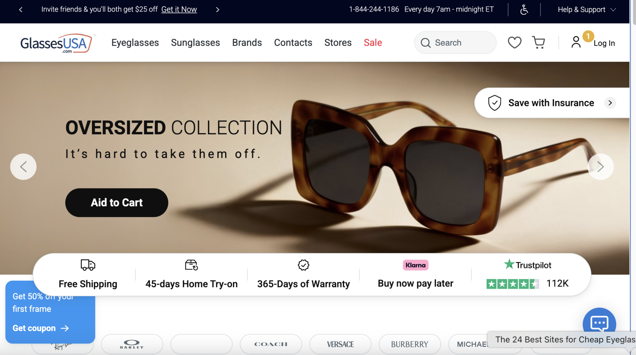 GlassesUSA screenshot