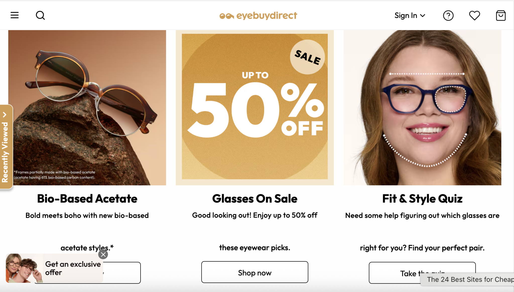 EyeBuyDirect screenshot
